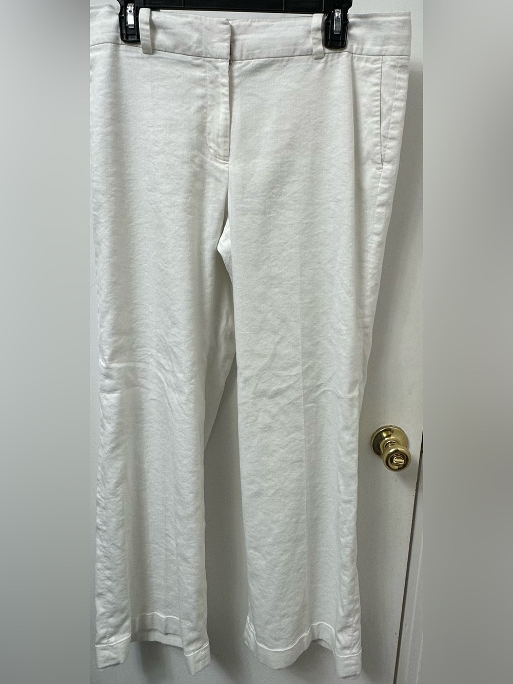 Ann Taylor White Women's Straight-Leg Trousers